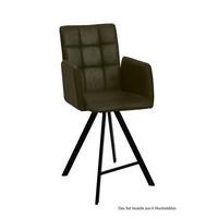 THEKENSTUHL (6er-Set) Delcine 52x108x60 Schwarz/Khaki - Dunkelgrün/Schwarz, Kunststoff (60/108/52cm) - 58aufmkessel