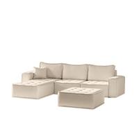 ECKSOFA Sande In Raven - Creme, Holzwerkstoff/Textil (292/192cm) - Fun Möbel