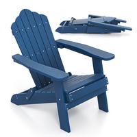 KLAPPSTUHL Marineblau - Dunkelblau, Metall (92/81/78cm) - COSTWAY