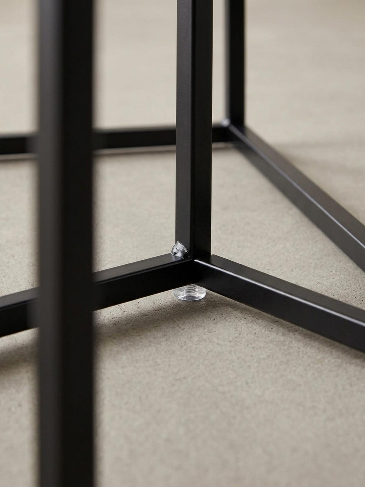 BEISTELLTISCH Set – 2-teilig Schwarz Stahl Industriestil mit Anti-Rutsch - Schwarz, Metall (40/40/45cm) - KADIMA DESIGN