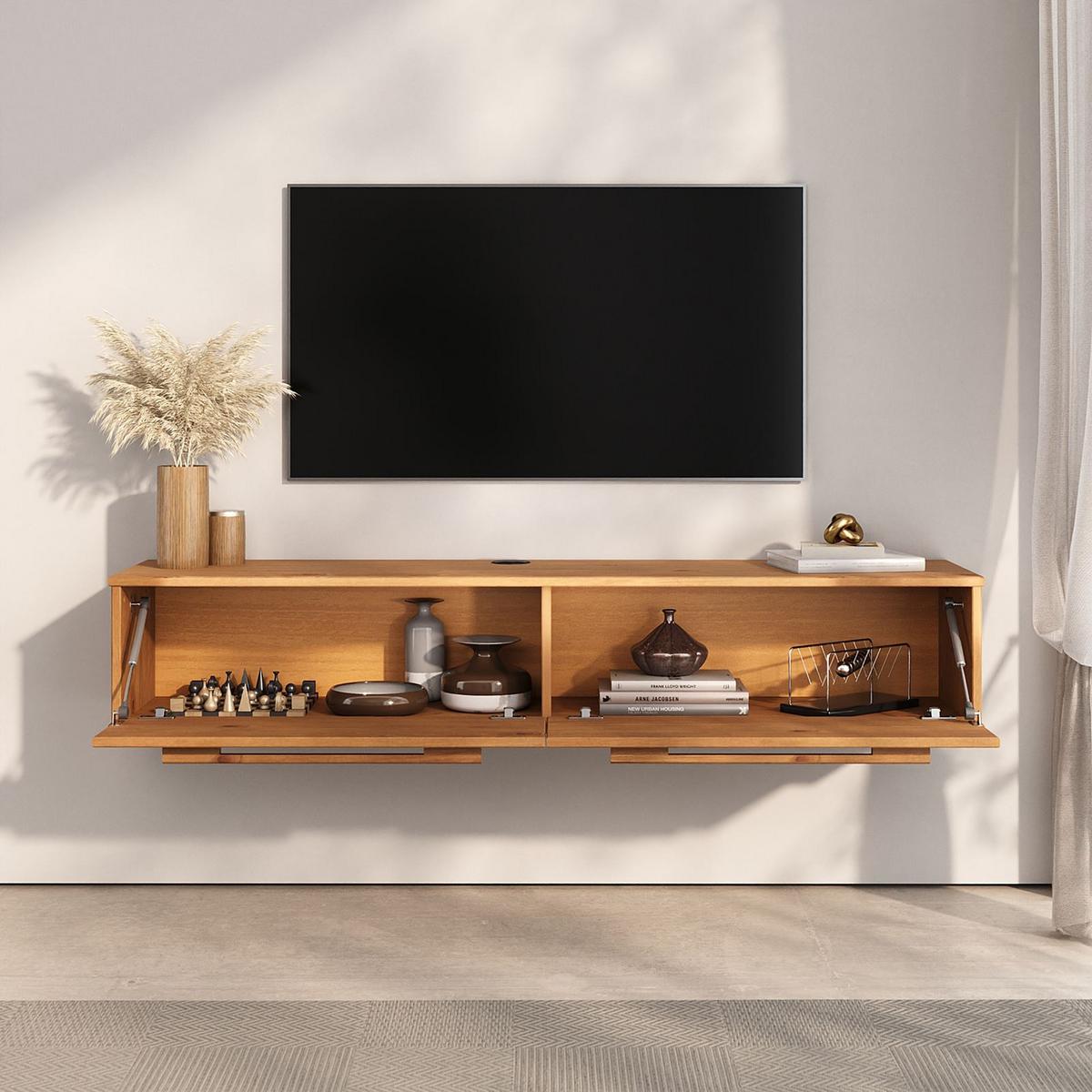 LOWBOARD TECCA Eiche - Eichefarben, Holz (145/26/33cm) - IDIMEX