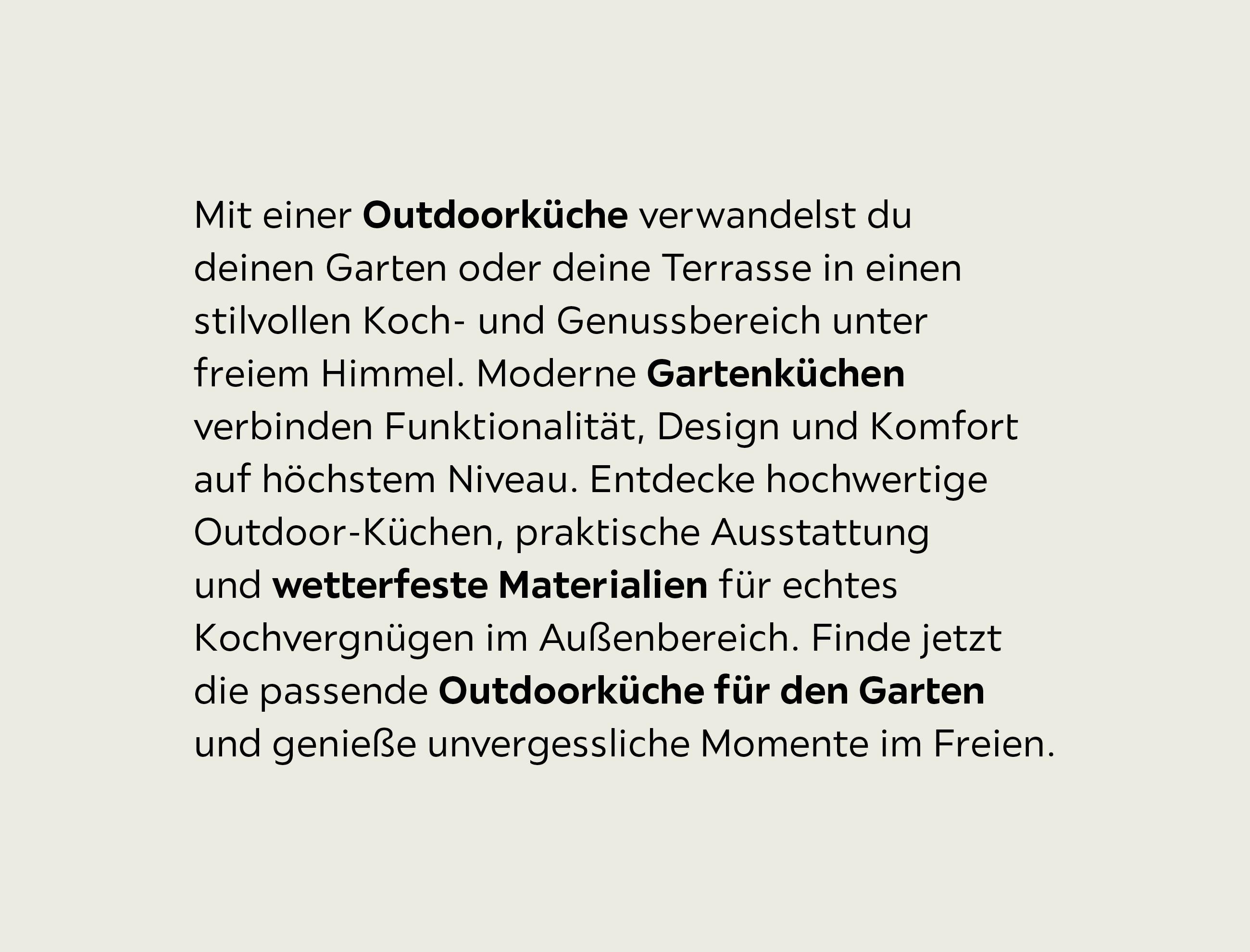 Einleitungstext für Outdoorküchen, mobile