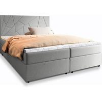 BOXBETT MADO 160x200 cm mit Matratze und Topper - Hellgrau - Hellgrau, Holz (160/200cm) - MASSENO