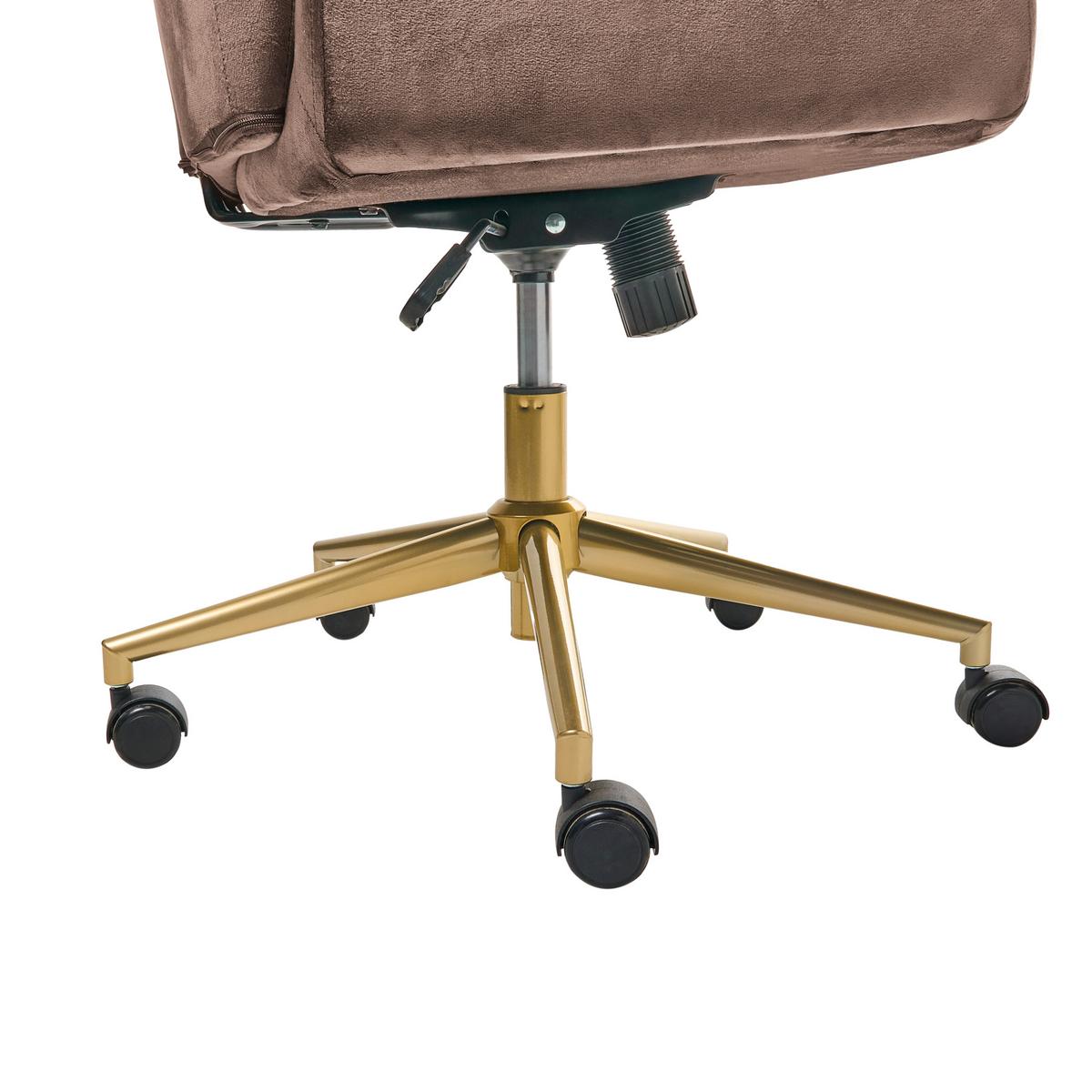 BÜROSTUHL Braun Clare - Goldfarben/Schwarz, Textil (62/100/64cm) - Beliani