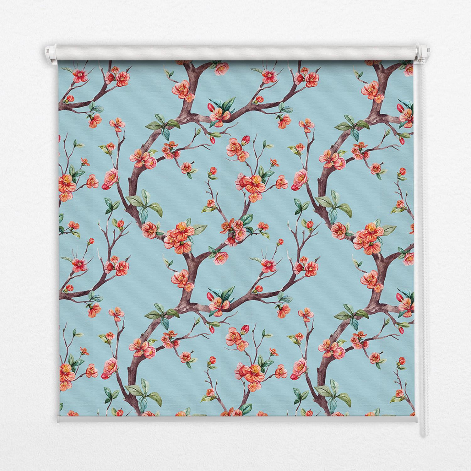 INNENROLLO - Fensterrollo - Rollo - 60x40 cm - Blütenknospen von Bäumen - Rot, Kunststoff (60/140/0.5cm) - TULUP