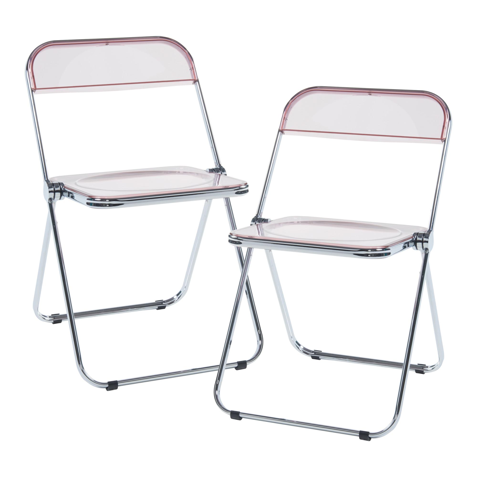 KLAPPSTUHL-SET Pornainen 2 TLG. - Pink, Kunststoff/Metall (46/74/47cm) - [en.casa]