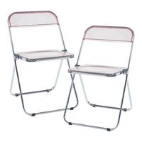 KLAPPSTUHL-SET Pornainen 2 TLG. - Pink, Kunststoff/Metall (46/74/47cm) - [en.casa]