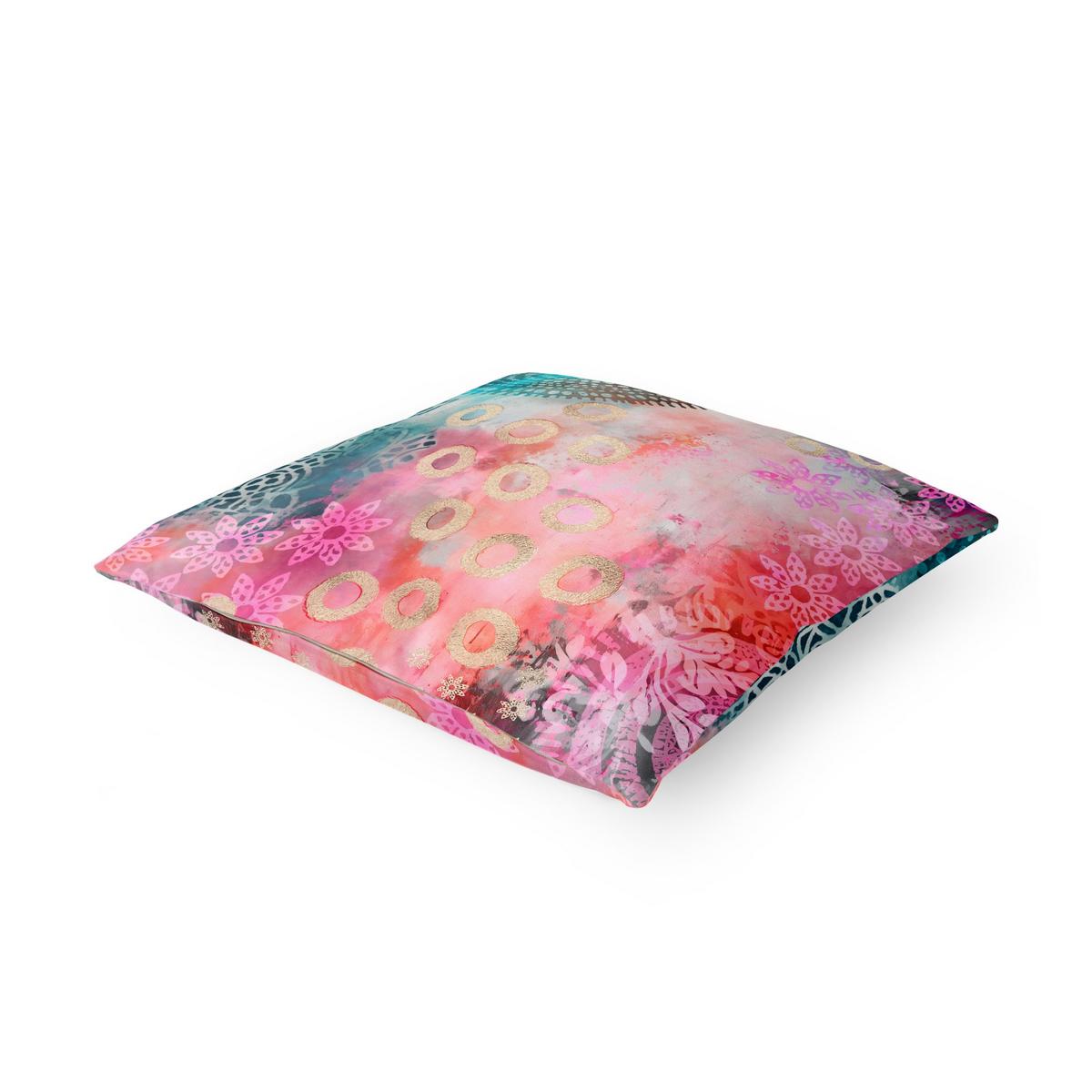 DEKOKISSEN Pink und türkises Batik Muster 40/40 cm - Pink, Textil (40/40/10cm) - Bilderwelten