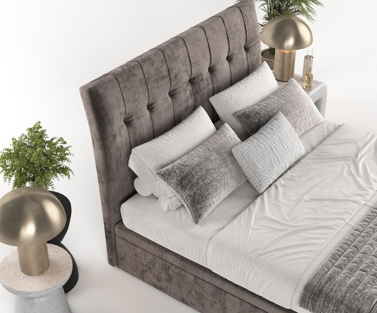 POLSTERBETT Kelsea mit Stauraum 200/200 cm Braun im Lotta Stoff - Schwarz/Braun, Holz/Holzwerkstoff (200/200cm) - AltaBeds