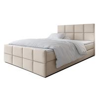 BOXBETT ALEYNA 180x200 cm mit Bettkasten und Matratze - Beige + TOPPER - Beige/Schwarz, Holz/Holzwerkstoff (180/200cm) - AX Living