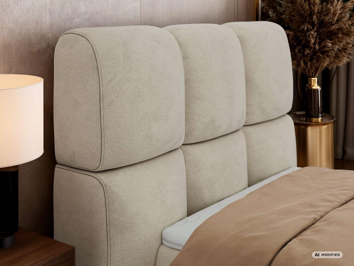 BOXBETT NIRA 90/200 - Beige Velvet - Topper T25 - H3 - Beige/Schwarz, Kunststoff/Textil (90/200cm) - MKS