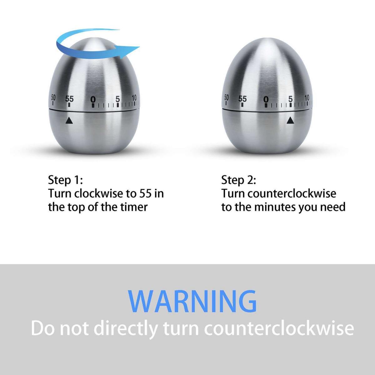 EIERUHR Küchentimer - Silberfarben, Metall (6/7.5/6cm) - Intirilife
