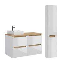 BADMÖBEL 120cm Livia 2er-Set Weiß - Weiß, Holzwerkstoff (120/62.5/46cm) - Petits-meubles