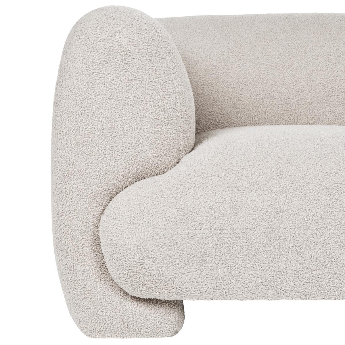 MODULSOFA 2-Sitzer Cremeweiß Bouclé Mjalbi - Creme, Textil (194/69/91cm) - Beliani