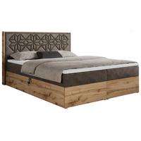 BOXBETT NESSI - 120/200 Braun Velvet - H3 - Braun, Holz/Textil (120/200cm) - MKS