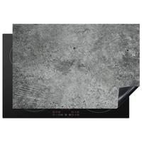 HERDABDECKPLATTE Beton - Schiefer - Grau -Betonstruktur Ceranfeldabdeckung 78x52 cm - Grau, Kunststoff (78/52/0.2cm) - MuchoWow