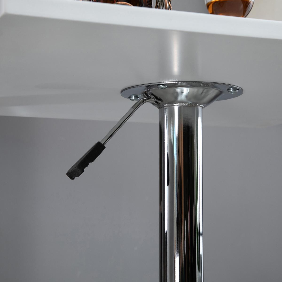 BARTISCH Höhenverstellbar Stehtisch mit Drehbar Tischplatte für Wohnzimmer - Weiß, Holzwerkstoff (60/60/91cm) - HOMCOM
