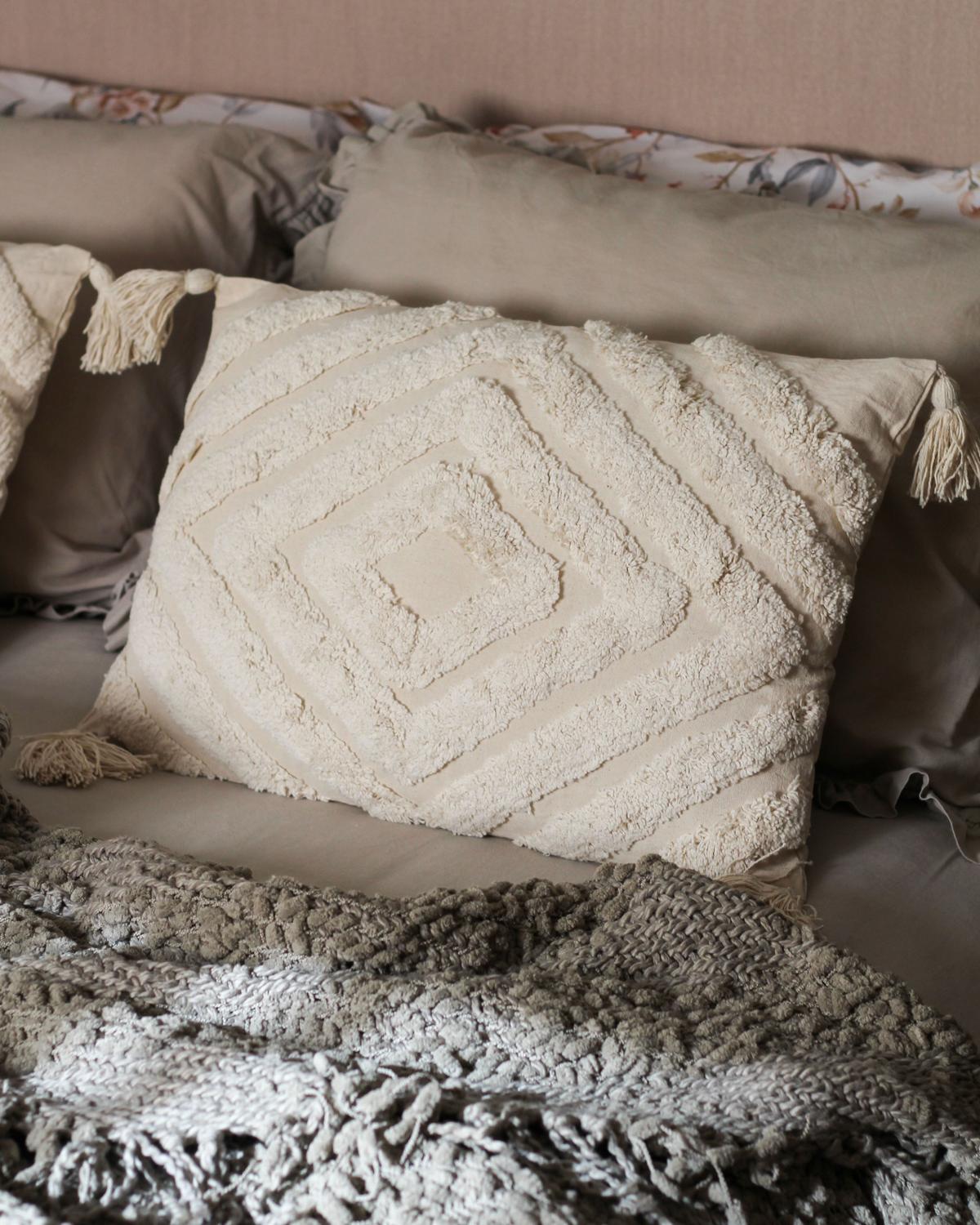 DEKOKISSEN Beige 40/60 cm Crataegus - Beige, Textil (60/40/10cm) - Beliani