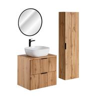 BADMÖBEL 60.6cm Adriel 2er-Set Holz - Braun, Holzwerkstoff (60.6/59/46cm) - Petits-meubles