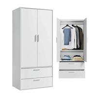 KLEIDERSCHRANK Der Kleiderheld - Weiß, Holzwerkstoff (80/180/51cm) - Mokebo