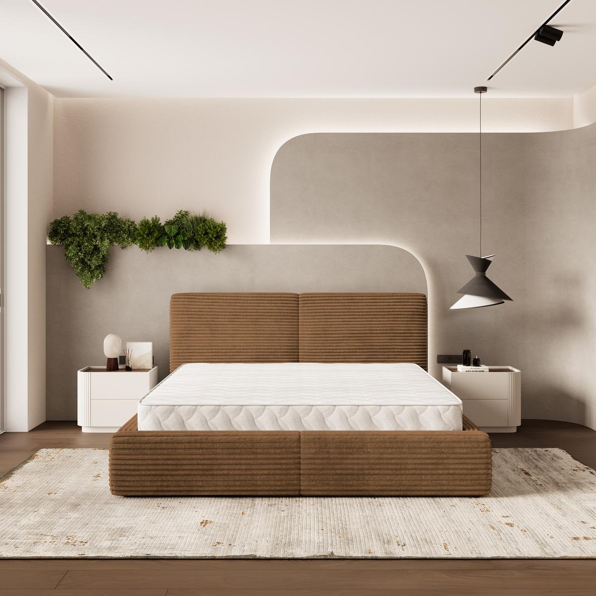 POLSTERBETT FELURO T 120x200 cm mit Bettkästen - Kupferfarben - Kupferfarben, Holz/Textil - MASSENO