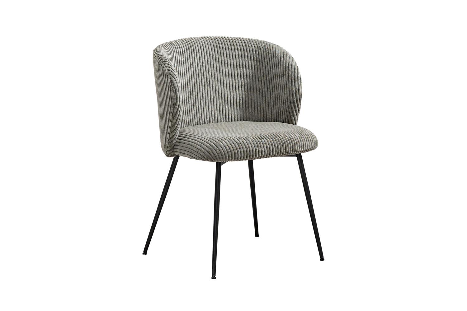 ESSZIMMERSTUHL LENA Grau Cord (1er-Set) - Grau, Textil (54/78/53cm) - KAWOLA