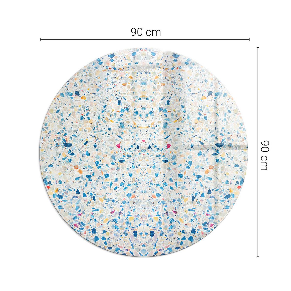 GLASPLATTE für Kamin Ø 90 cm - Weiß, Glas (90/90/0.4cm) - TULUP