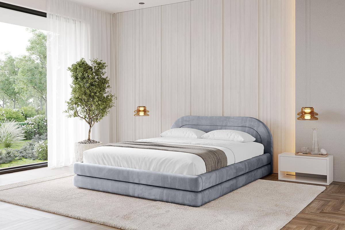POLSTERBETT mit Bettkasten und Lattenrost, Bett mit Matratze H3/H4 - LERIS-v1 180x200 Grau - Grau, Holzwerkstoff/Textil (180/200cm) - ALTDECOR