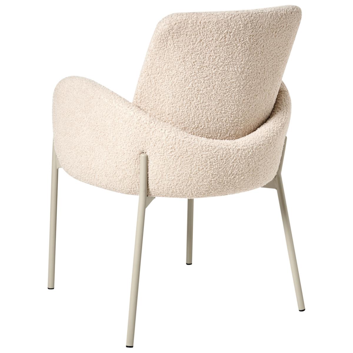 ESSZIMMERSTUHL Bouclé Hellbeige Magee - Beige, Textil (56/86/57cm) - Beliani