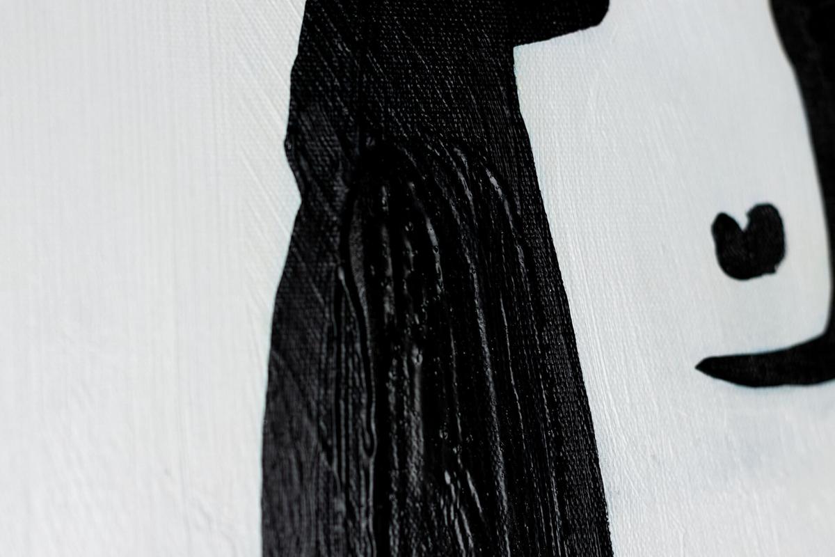 ACRYLBILD HANDGEMALT 60/90 cm - Schwarz, Holz/Textil (60/90cm) - KUNSTLOFT