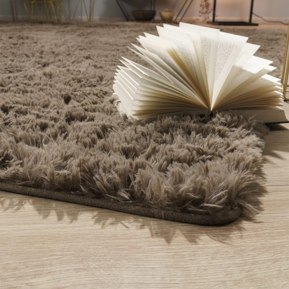 HOCHFLORTEPPICH Taupe 160 x 220 cm - Taupe, Kunststoff (160/220cm) - TT Home