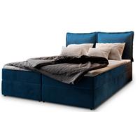 BOXBETT LENTE 140x200 cm mit Matratze und Topper - Blau - Blau, Holz (140/200cm) - MASSENO