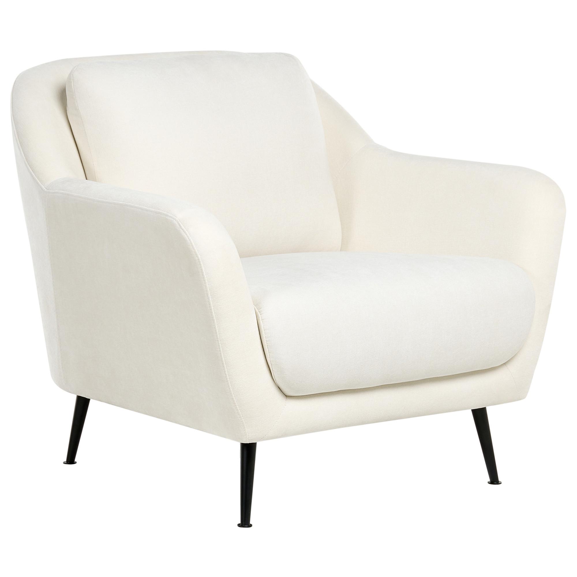 SESSEL Chenillegewebe Weiß Eiby - Weiß, Textil (84/80/90cm) - Beliani