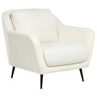 SESSEL Chenillegewebe Weiß Eiby - Weiß, Textil (84/80/90cm) - Beliani