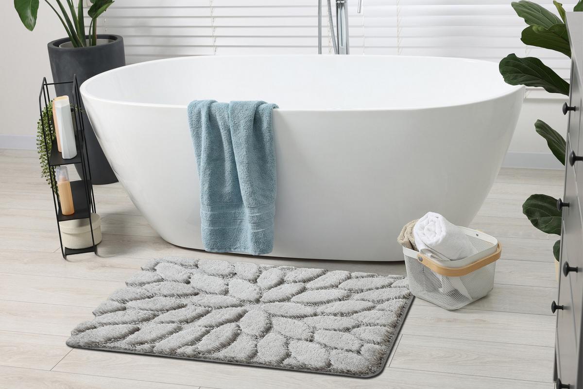 TEPPICH Dywaniki łazienkowe 50/80 cm - Grau, Textil (50/80cm) - rugsX