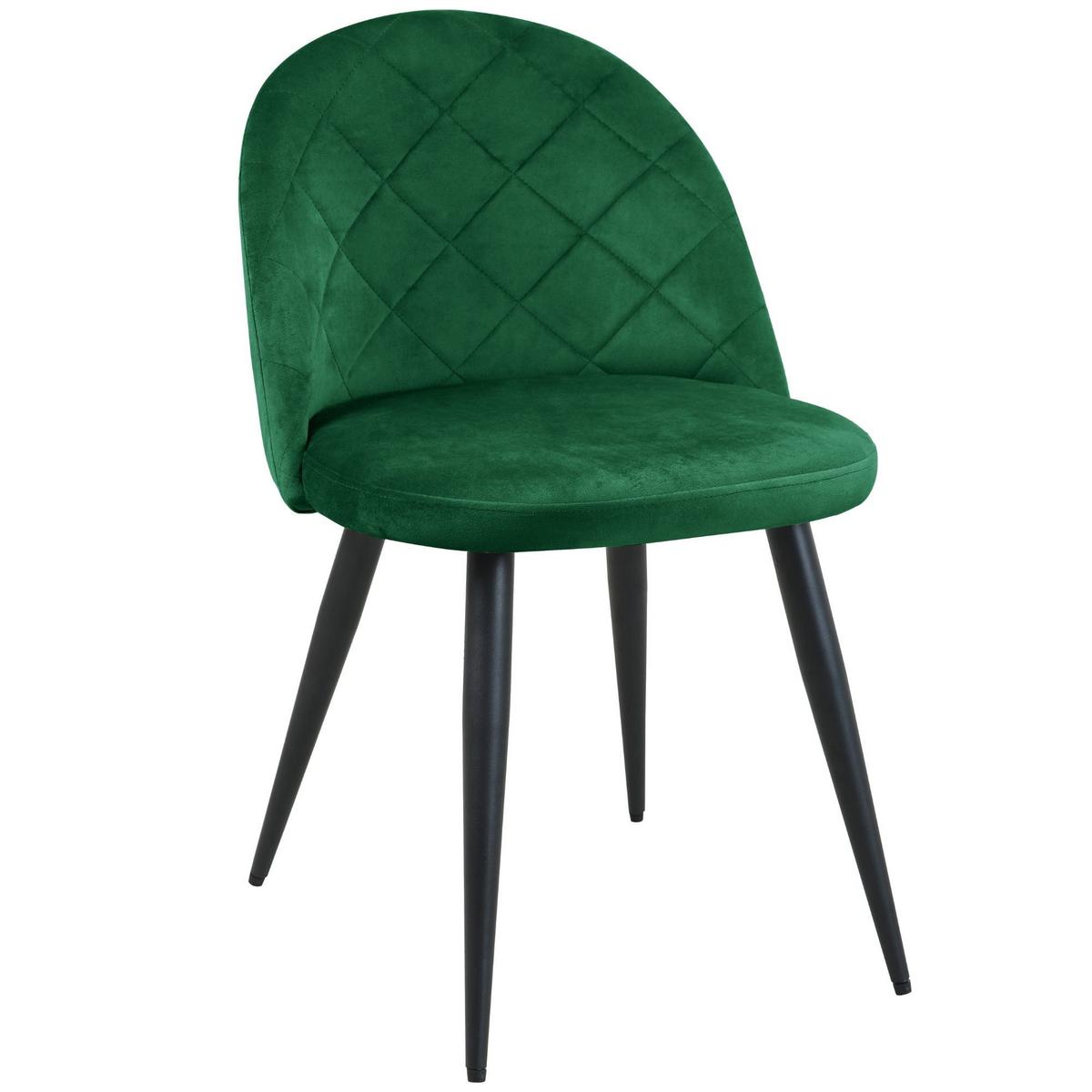 POLSTERSTUHL 4er Set, Metallbeine Grün 50/77/46 - Grün, Textil (54/76/57cm) - RAUMHIRSCH FURNITURE