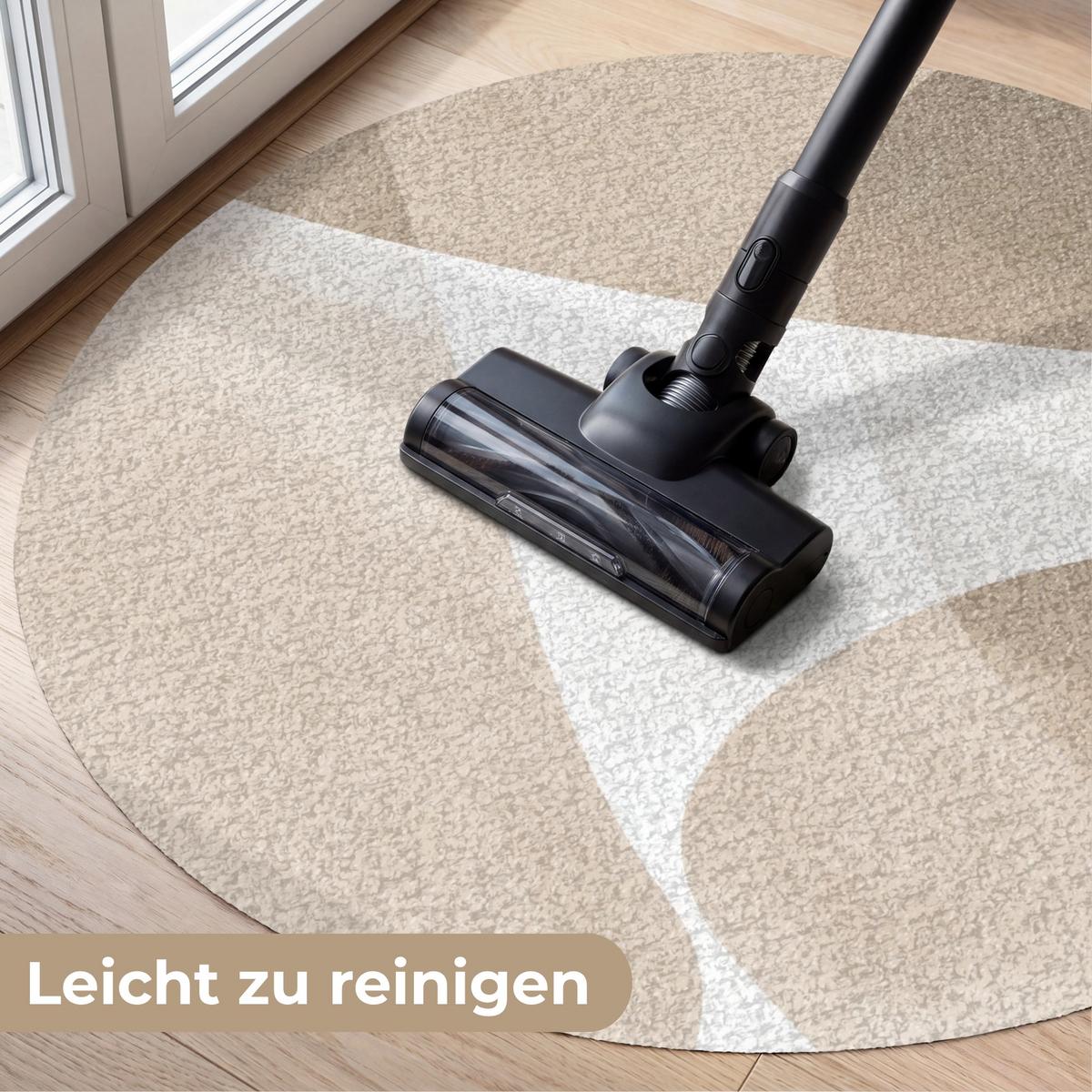 FUSSMATTE Glatte Oberflächen - Harmonisch - Wellenförmig Schmutzfangmatte 90x90 cm - Beige, Kunststoff (90/0.4cm) - MuchoWow