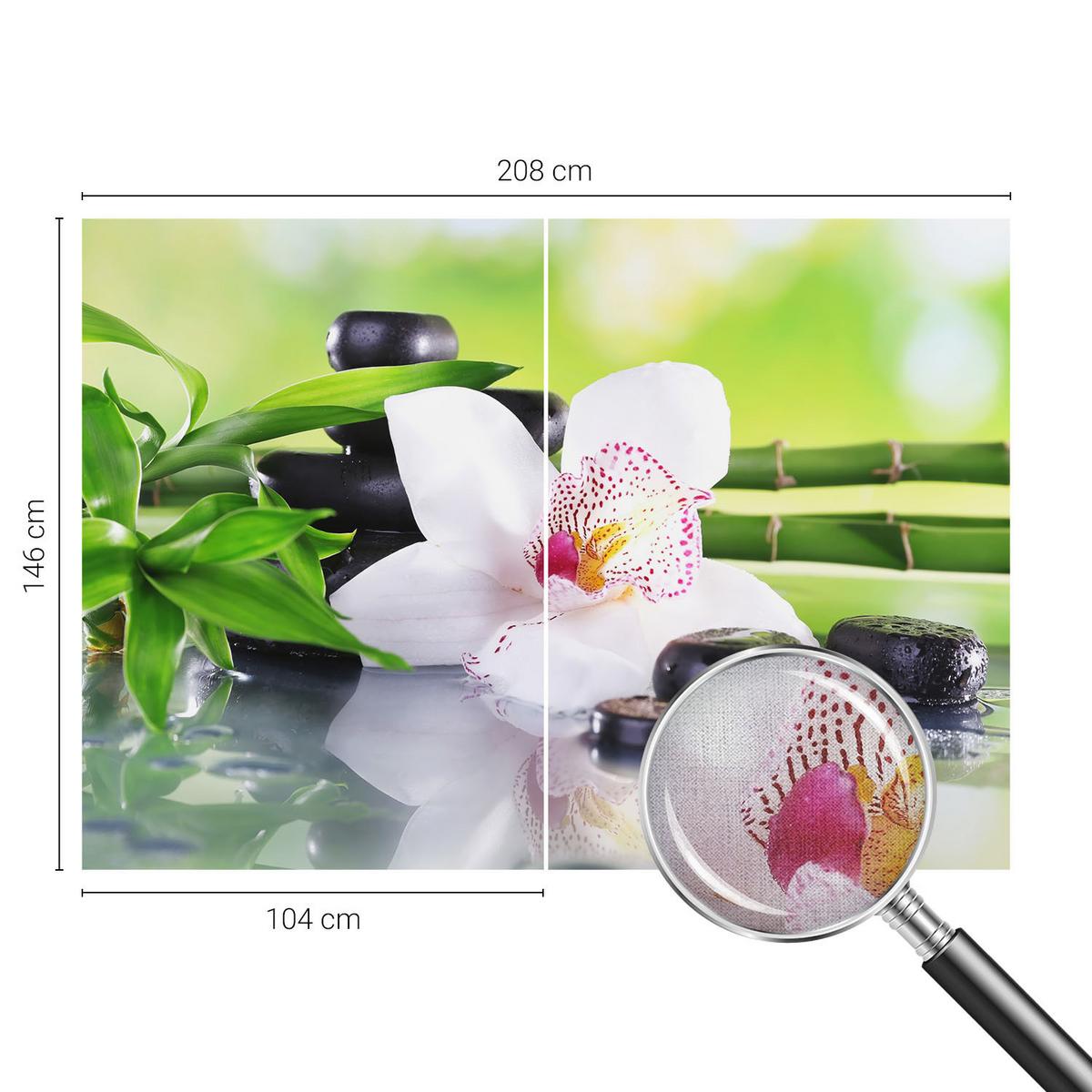 FOTOTAPETE 208x146 cm - Die Ruhe der Natur - Grün, Textil (208/146cm) - Wallfluent