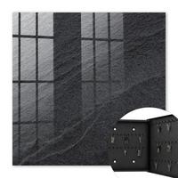 SCHLÜSSELBOX Schwarz 30x30 cm- Türöffnung nach rechts - Steinstruktur - Schwarz, Metall (30/30/5cm) - TULUP