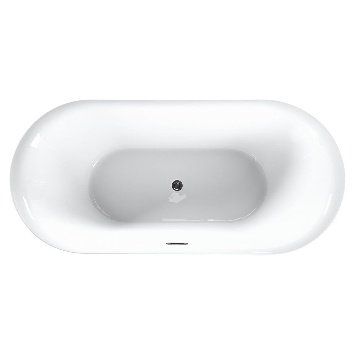 BADEWANNE FREISTEHEND 75x160x58 cm weiß Carrera - Weiß, Kunststoff (75/58/160cm) - Beliani