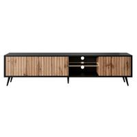 TV-LOWBOARD Bello Schwarz / Eiche 175 cm - Eichefarben/Schwarz, Holzwerkstoff/Metall (175/43.5/31.3cm) - Selsey