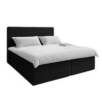 BOXBETT SEVDAYLA 140x200 cm mit Bettkasten und Matratze - Schwarz + TOPPER - Schwarz, Holz/Holzwerkstoff (140/200cm) - AX Living
