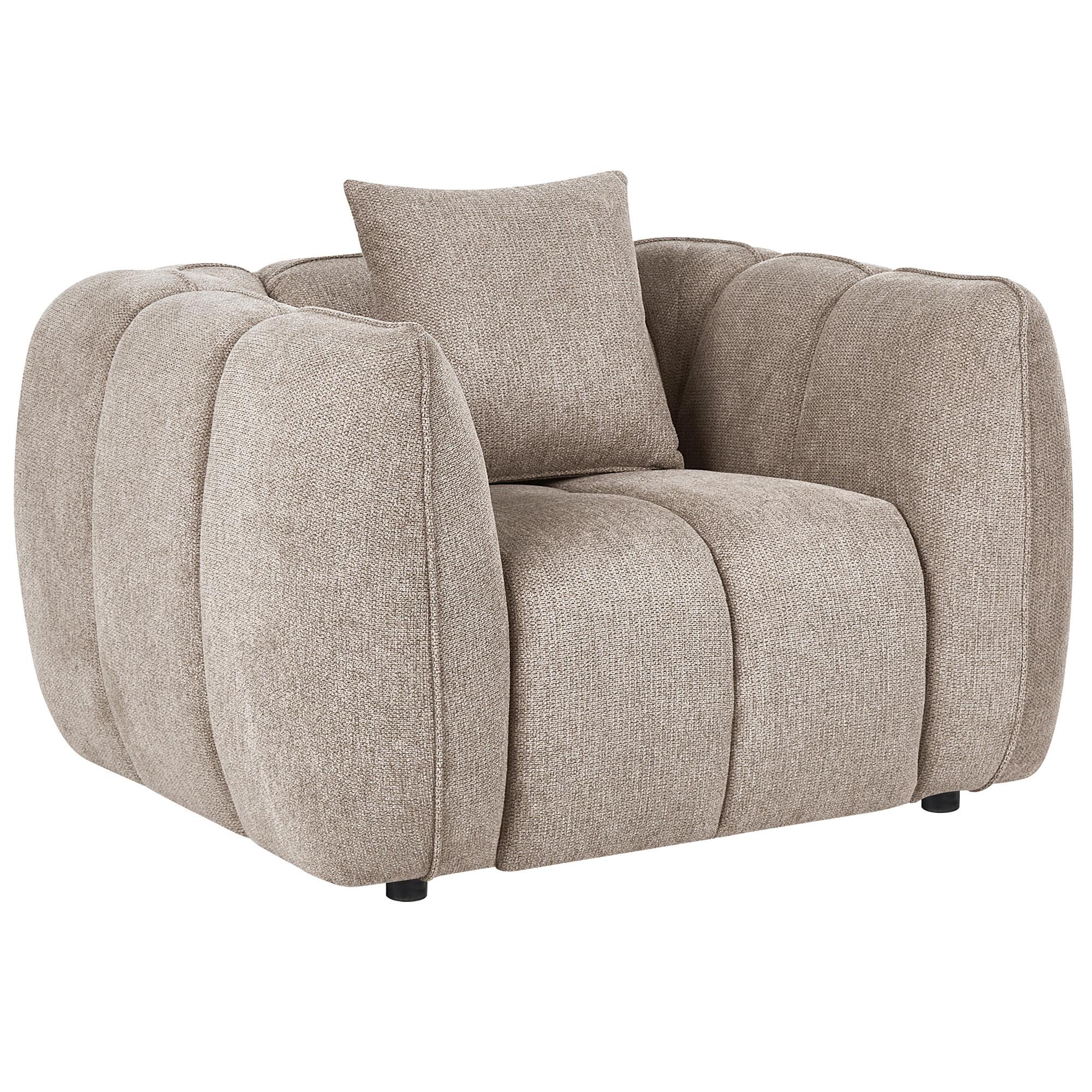 SESSEL Stoff Taupe Ness - Taupe, Textil (114/69/89cm) - Beliani