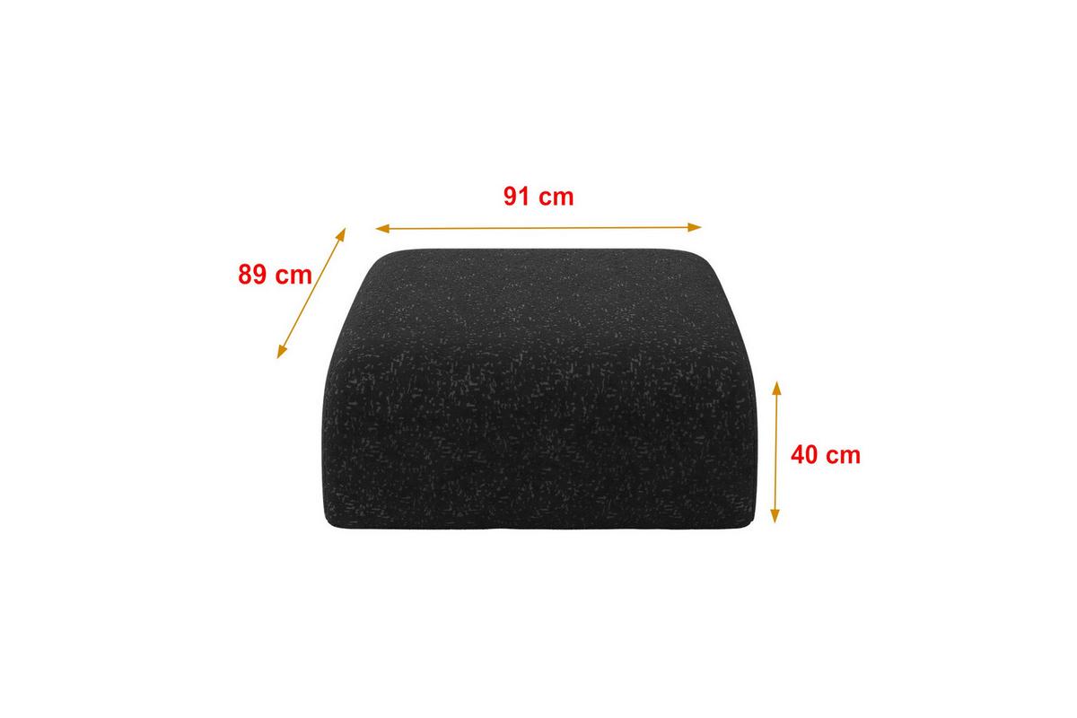 POUF MIRA-PUF 91x89x40 Schwarz cm Velours Modular Sitzhocker - Schwarz, Holzwerkstoff/Kunststoff (91/40/89cm) - ALTDECOR