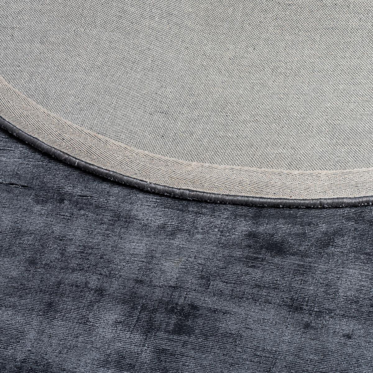 LUXUS DESIGNER TEPPICH ROMA RUND - Anthrazit, Textil (120/120cm) - Pergamon