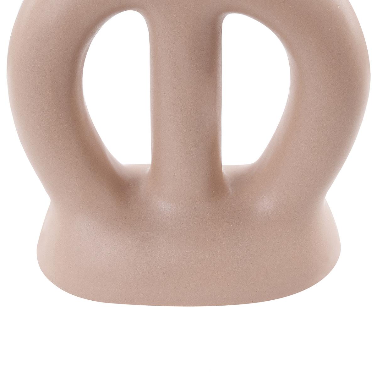 BLUMENVASE Porzellan beige Kozani - Beige, Keramik (28cm) - Beliani