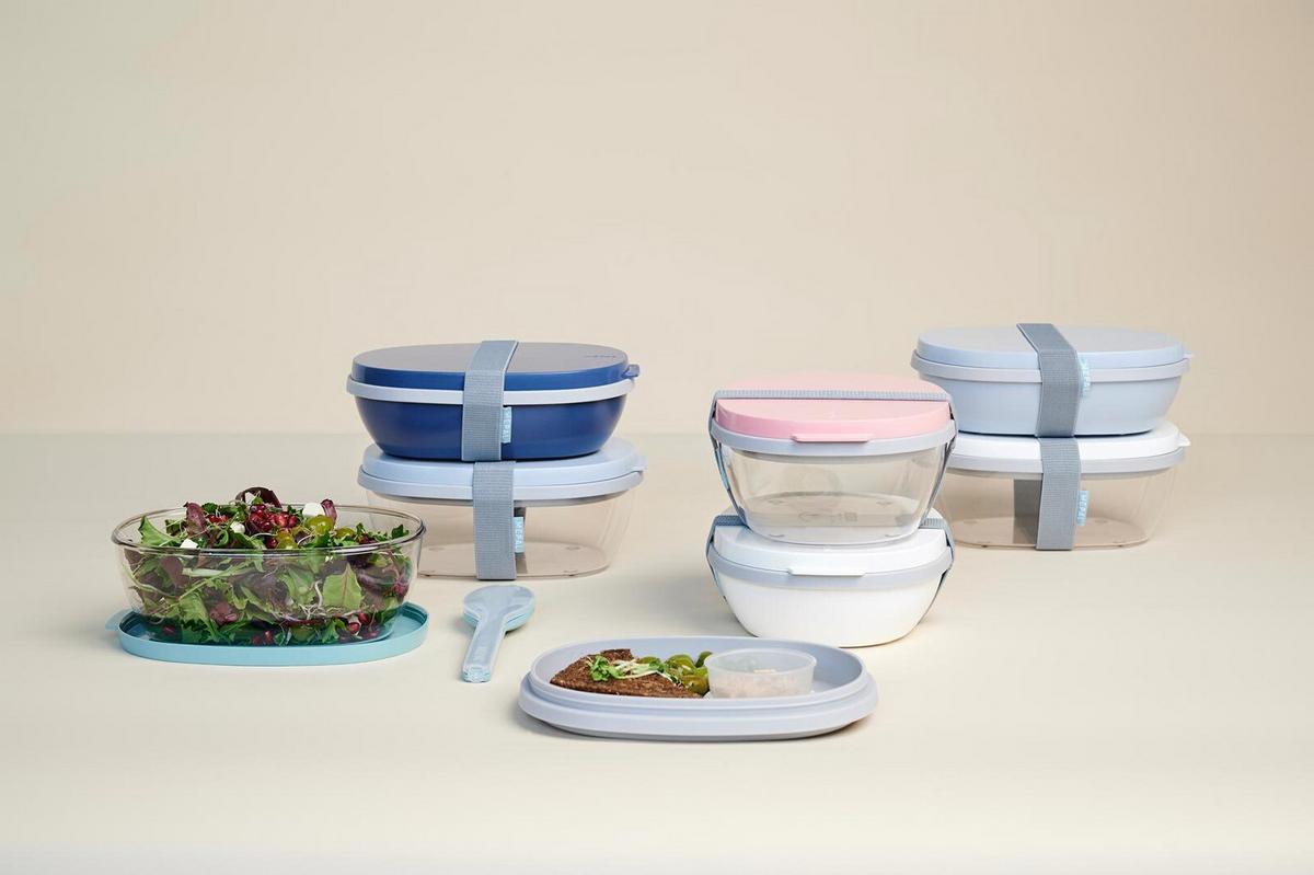 LUNCHBOX DUO Ellipse Nordic Pink 825 + 600 ml - Pink, Kunststoff (17.5/7.5/22.5cm) - Mepal
