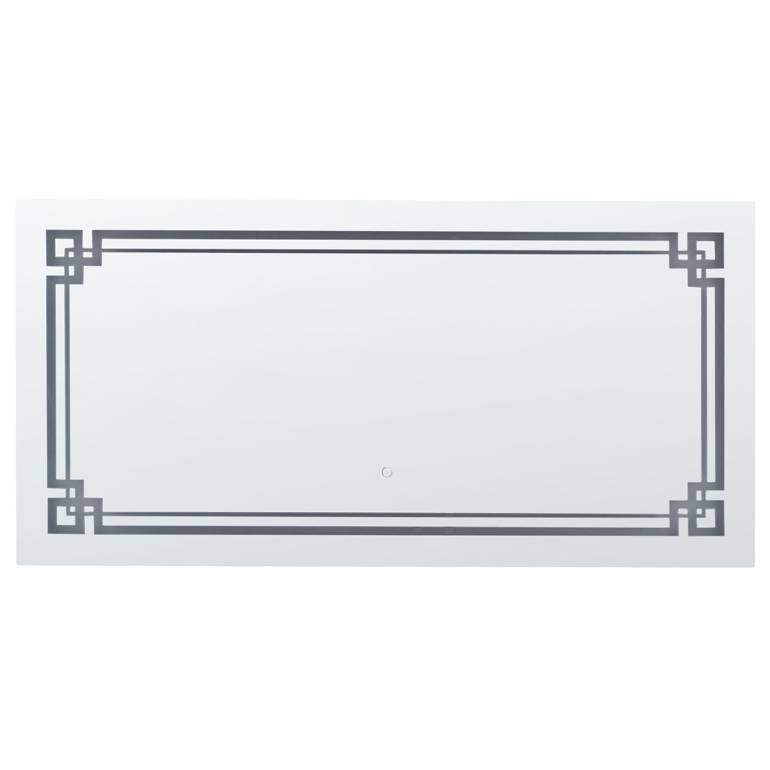 BADSPIEGEL mit LED-Beleuchtung rechteckig 120/60 cm Avranches - Silberfarben, Glas (120/60/4cm) - Beliani