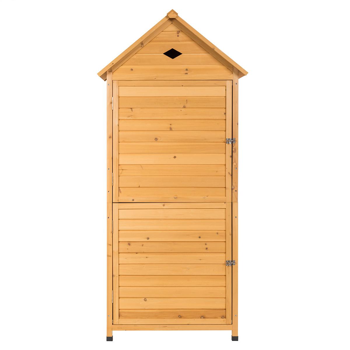 GERÄTESCHUPPEN natürliche Holzoptik - Apfelbaumfarben, Holz (80/177/45cm) - COSTWAY