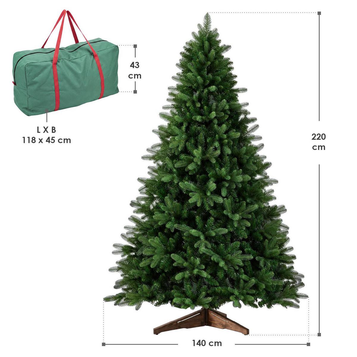 WEIHNACHTSBAUM Norvi grün 220cm - Grün, Kunststoff (220cm) - Juskys